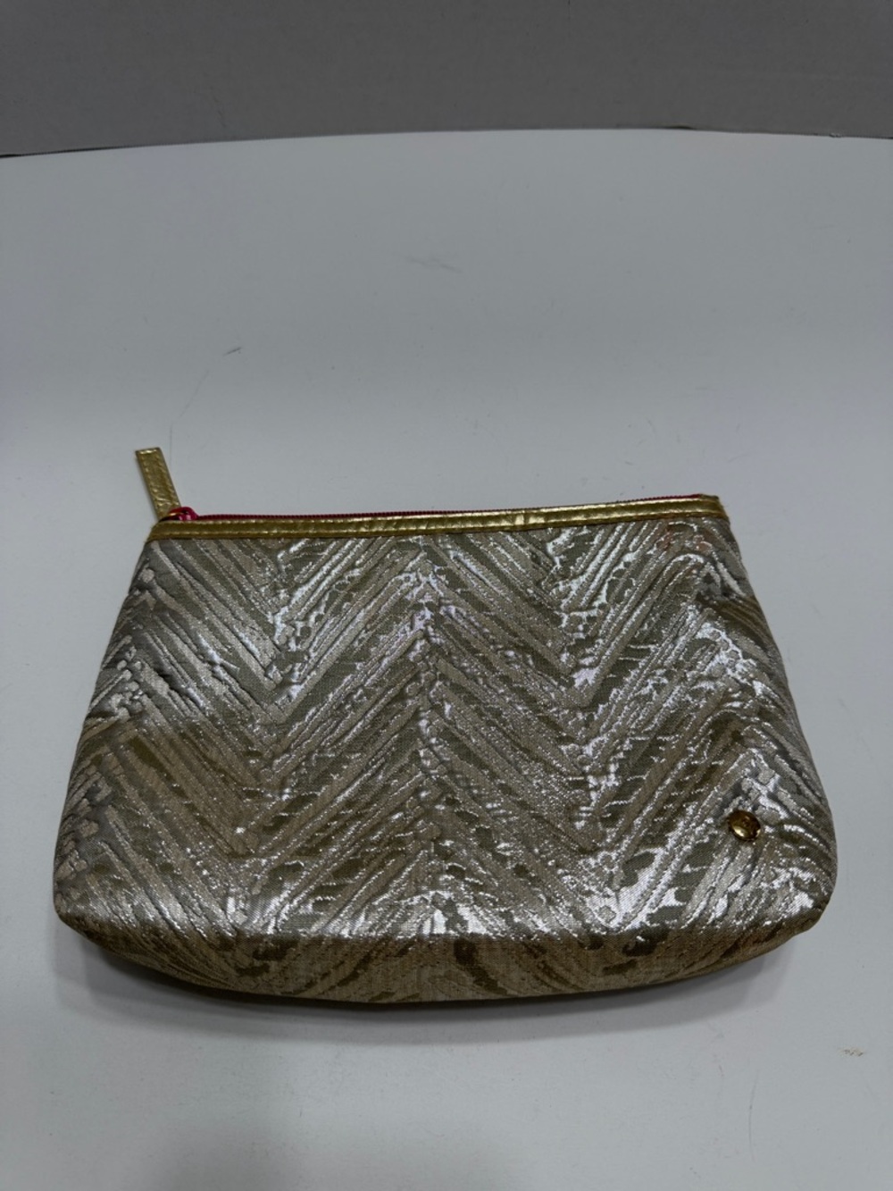 Stephanie Johnson Gold Chevron Cosmetic Pouch